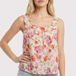 Isla Square Neck Pink Floral Tank - The Nines