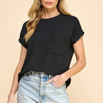 Good Vibes Ribbed Pocket Tees - 3 Colors! - The Nines