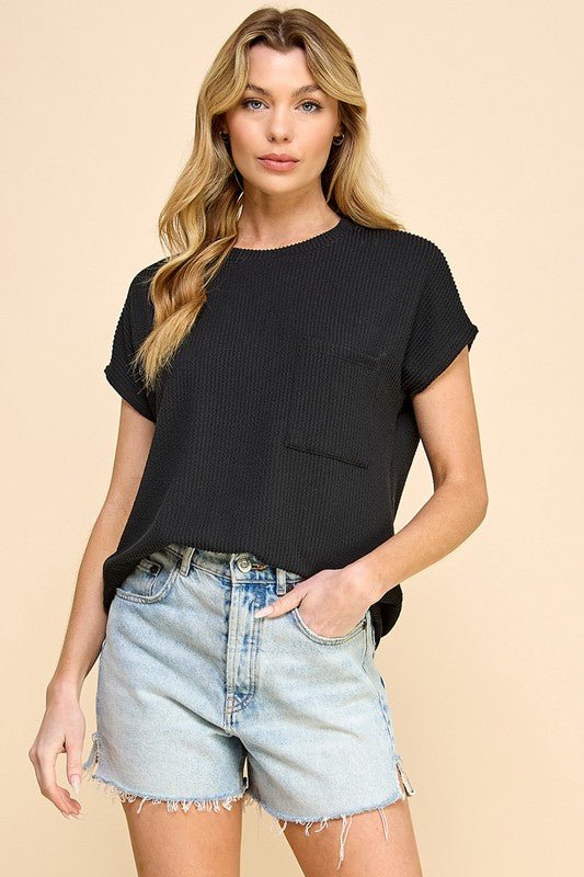 Good Vibes Ribbed Pocket Tees - 3 Colors! - The Nines