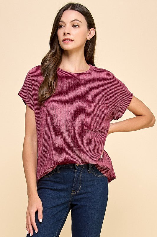 Ribbed Pocket Tops - 2 Colors! - The Nines