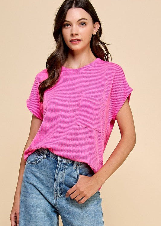 Good Vibes Ribbed Pocket Tees - 3 Colors! - The Nines