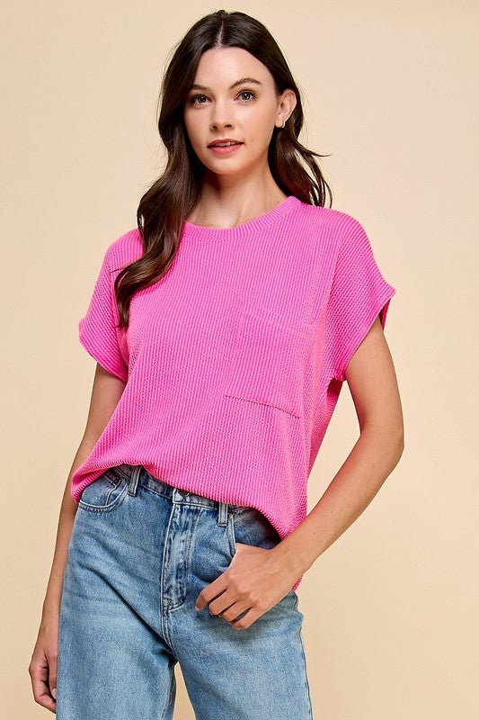 Good Vibes Ribbed Pocket Tees - 3 Colors! - The Nines