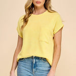 Good Vibes Ribbed Pocket Tees - 3 Colors! - The Nines
