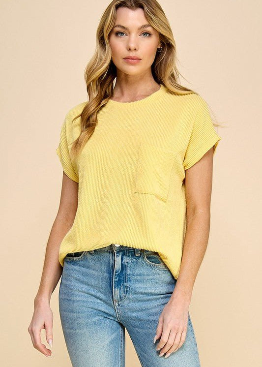 Good Vibes Ribbed Pocket Tees - 3 Colors! - The Nines