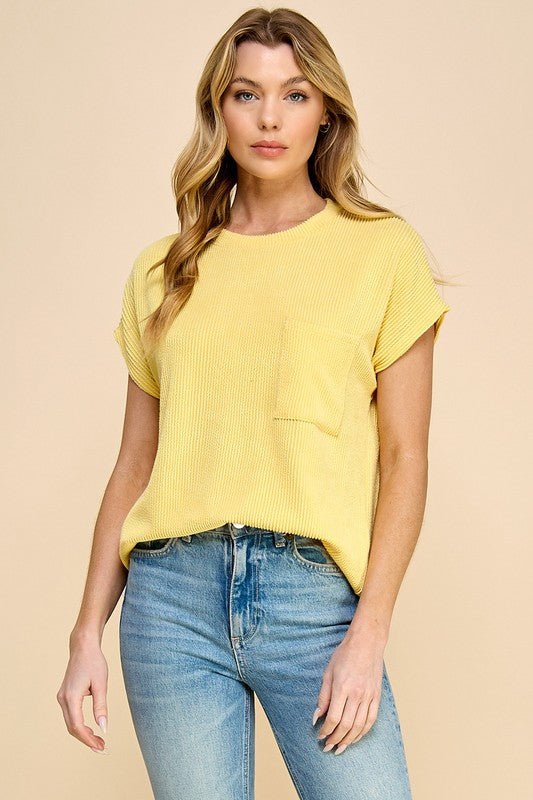 Good Vibes Ribbed Pocket Tees - 3 Colors! - The Nines