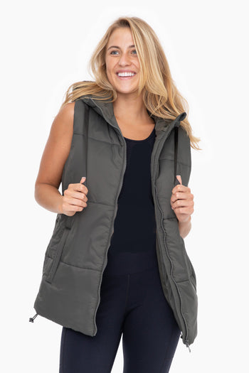 Mono B Hooded Zip Up Puffer Vests - 3 Colors!