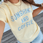 Floral "Sunshine & Coffee" Butter Tee - The Nines
