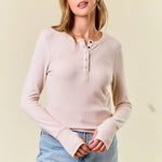 Soft Thumbhole Henley Tops - 4 Colors! - The Nines