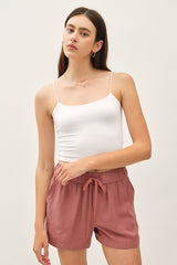 Dark Mauve Tencel Shorts