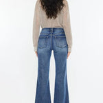 Kan Can High Rise Dark Wash Wide Leg Flare Jeans - The Nines