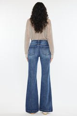 Kan Can High Rise Dark Wash Wide Leg Flare Jeans