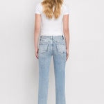 Lovervet Tummy Control Blue Bliss Distressed Slim Straight - The Nines