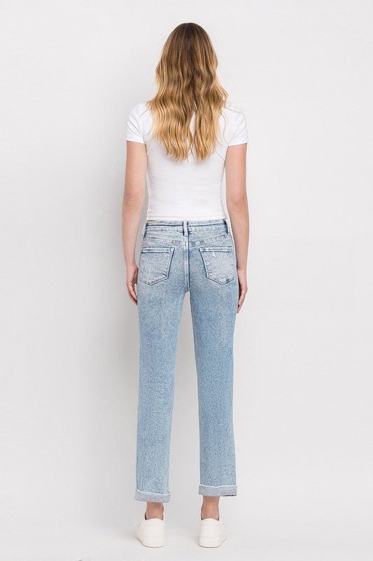 Lovervet Tummy Control Blue Bliss Distressed Slim Straight - The Nines