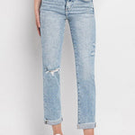 Lovervet Tummy Control Blue Bliss Distressed Slim Straight - The Nines