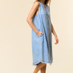 Tencel Denim Henley Pocket Dress - The Nines