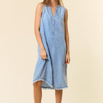 Tencel Denim Henley Pocket Dress - The Nines