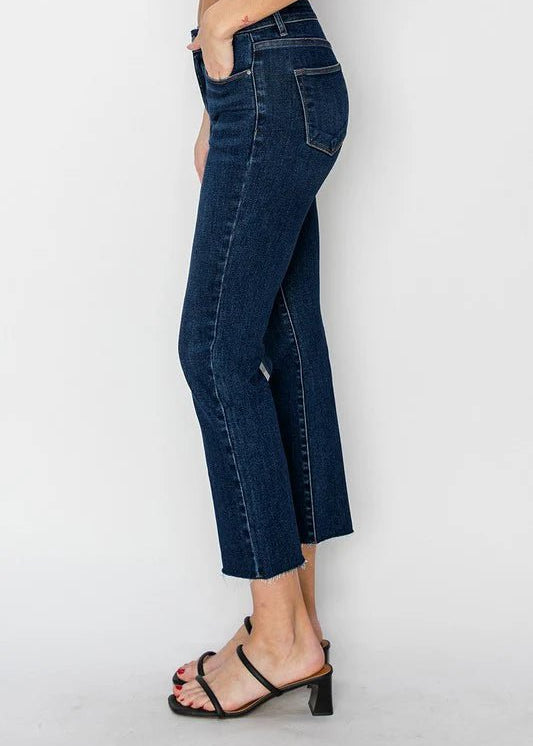 Risen Dark Midrise Crop Straight - The Nines