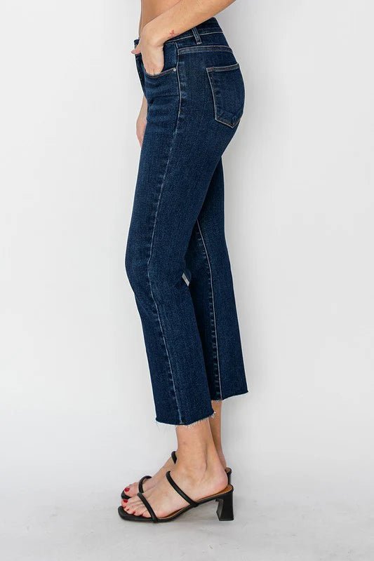 Risen Dark Midrise Crop Straight - The Nines