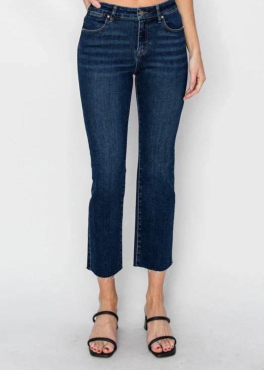 Risen Dark Midrise Crop Straight - The Nines