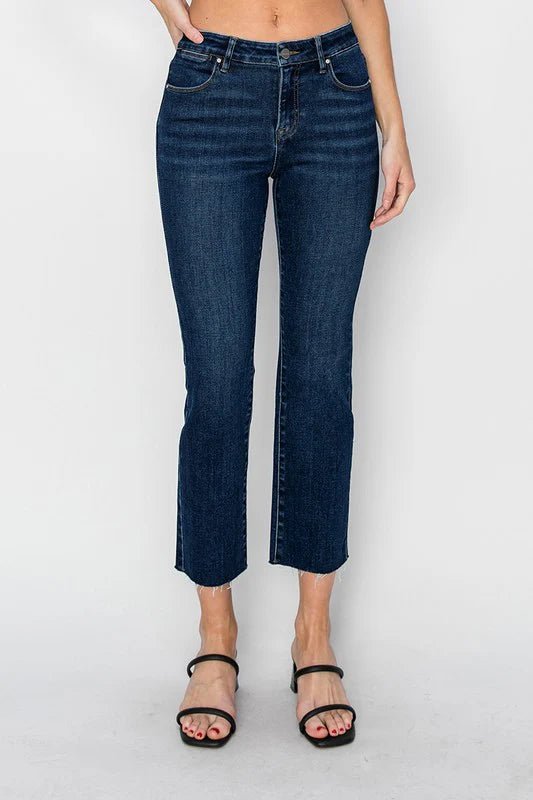 Risen Dark Midrise Crop Straight - The Nines