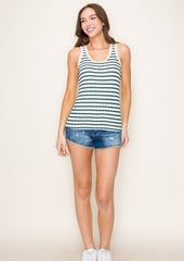 Textured Striped Tanks - 2 Colors!