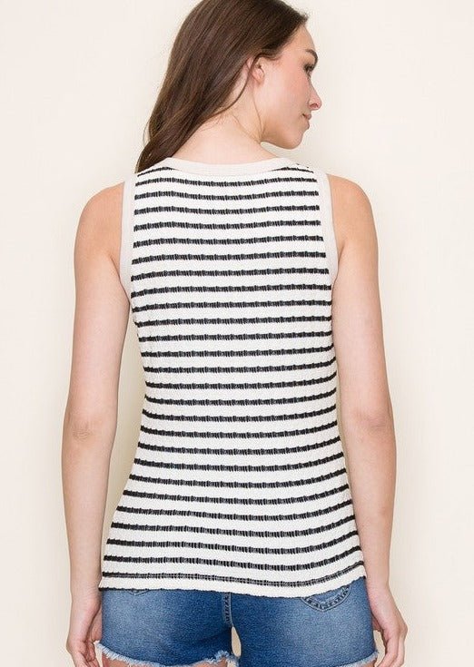Textured Striped Tanks - 2 Colors! - The Nines