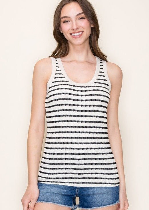 Textured Striped Tanks - 2 Colors! - The Nines