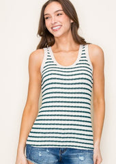 Textured Striped Tanks - 2 Colors!