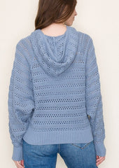 Crochet Dolman Sleeve Hoodie - 2 Colors!