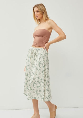 Sage Print Skirt