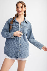 Denim Quilted Shackets - 2 Colors!