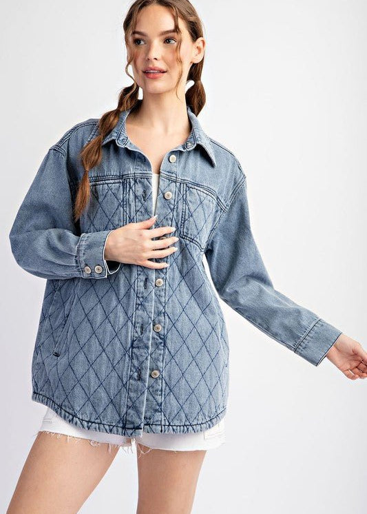 Denim Quilted Shackets - 2 Colors! - FINAL SALE! - The Nines
