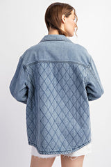 Denim Quilted Shackets - 2 Colors!