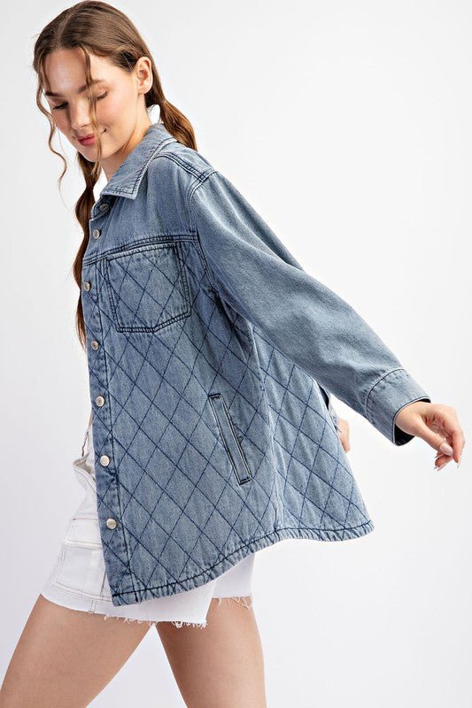 Denim Quilted Shackets - 2 Colors! - FINAL SALE! - The Nines