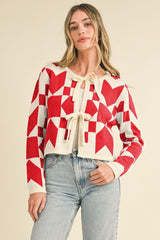 Holiday Cheer Bow Tie Cardigan