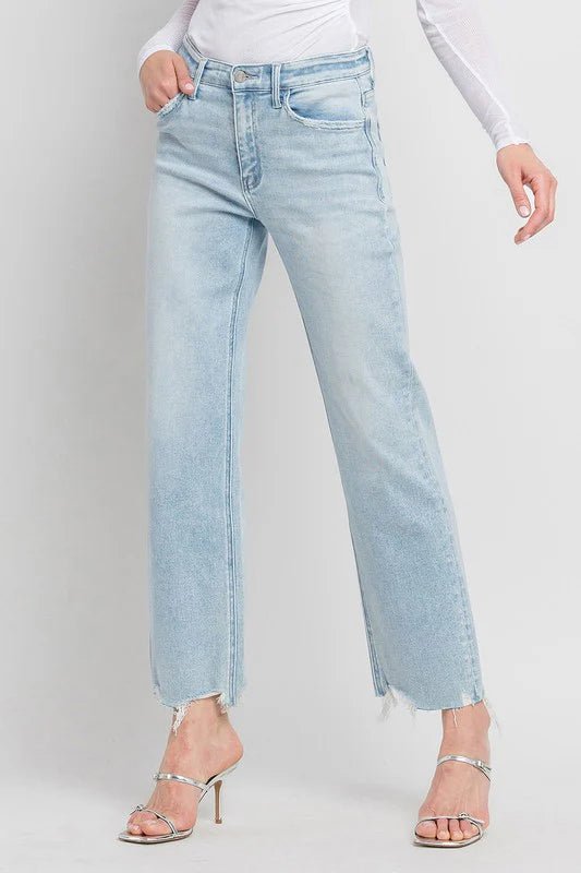 Vervet By Flying Monkey High Rise Slim Wide Destructed Jeans - The Nines