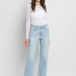 Vervet By Flying Monkey High Rise Slim Wide Destructed Jeans - The Nines