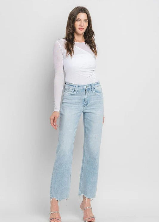 Vervet By Flying Monkey High Rise Slim Wide Destructed Jeans - The Nines