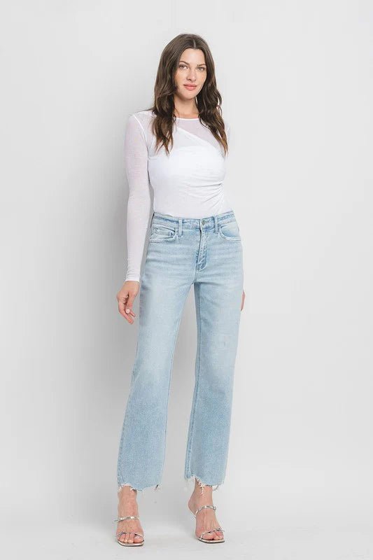 Vervet By Flying Monkey High Rise Slim Wide Destructed Jeans - The Nines