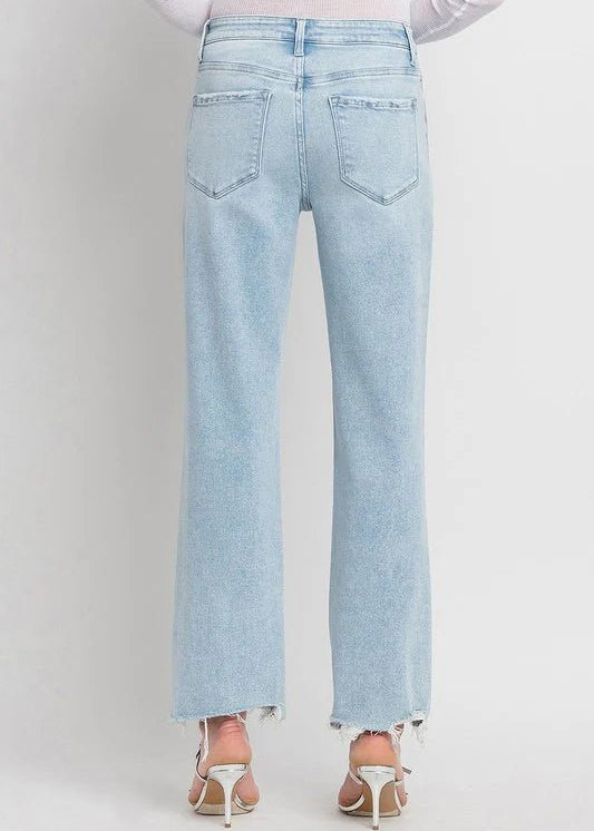 Vervet By Flying Monkey High Rise Slim Wide Destructed Jeans - The Nines