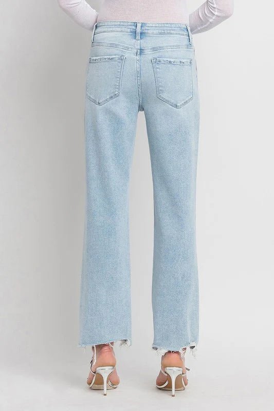 Vervet By Flying Monkey High Rise Slim Wide Destructed Jeans - The Nines