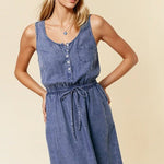 Denim Henley Dress - The Nines