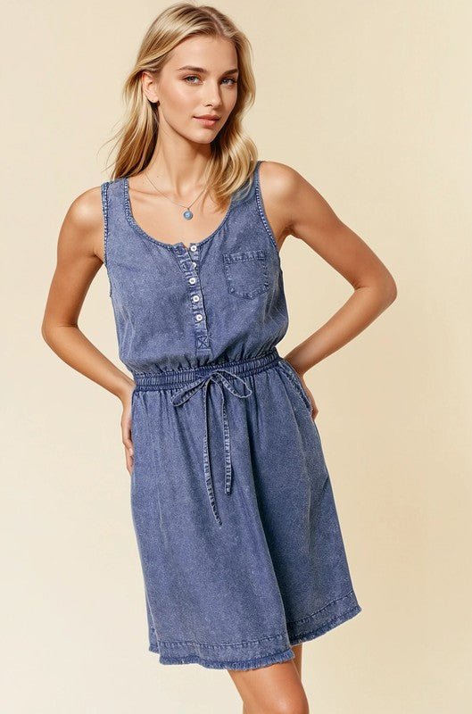 Denim Henley Dress - The Nines