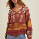 New Adventure Striped Vneck Sweaters - 2 Colors! - The Nines