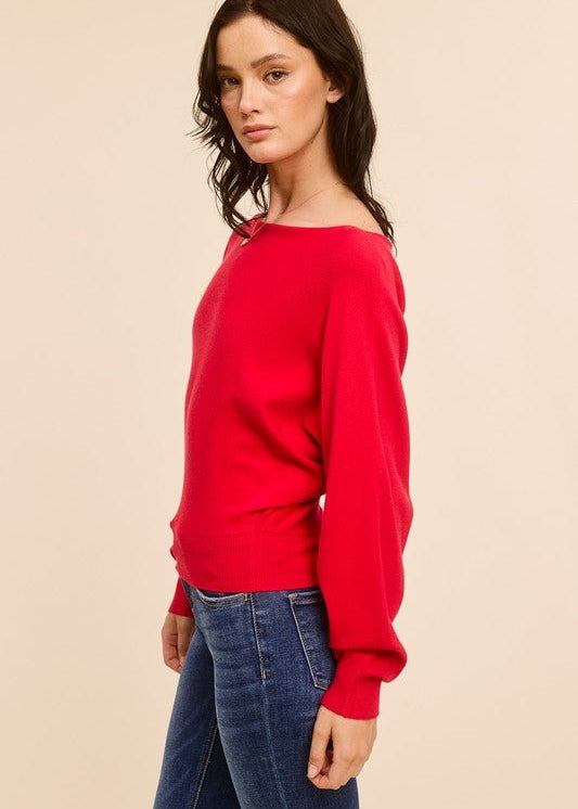 Off The Shoulder Cashmere Sweater - 3 Colors! - The Nines
