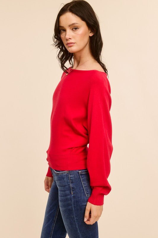 Off The Shoulder Cashmere Sweater - 3 Colors! - The Nines