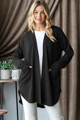 Round Hem Ribbed Cardigans - 2 Colors!