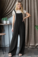 Black Ribbed Jumpsuit