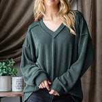 Ribbed Vneck Tops - 6 Colors! - The Nines