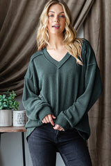 Ribbed Vneck Tops- 6 Colors!